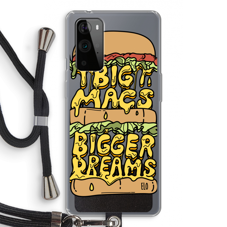 Big Macs Bigger Dreams: OnePlus 9 Pro Transparant Hoesje met koord