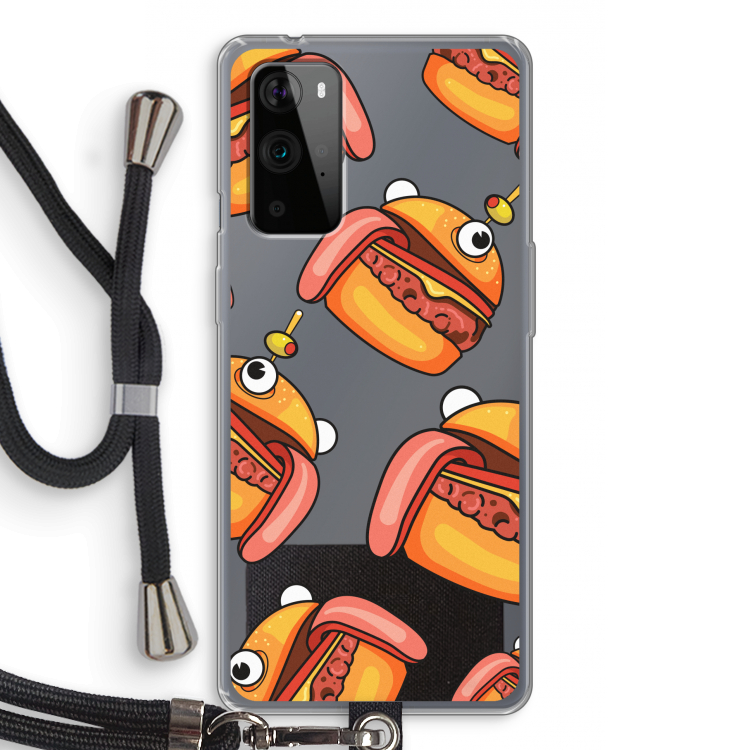 Hamburger: OnePlus 9 Pro Transparant Hoesje met koord