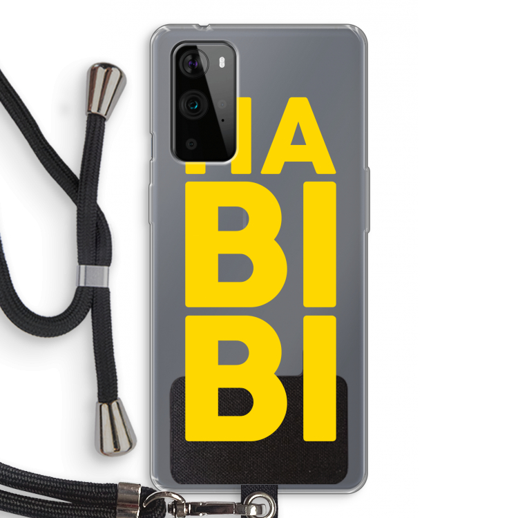 Habibi Blue: OnePlus 9 Pro Transparant Hoesje met koord