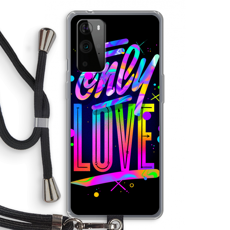 Only Love: OnePlus 9 Pro Transparant Hoesje met koord