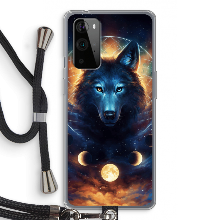 Wolf Dreamcatcher: OnePlus 9 Pro Transparant Hoesje met koord