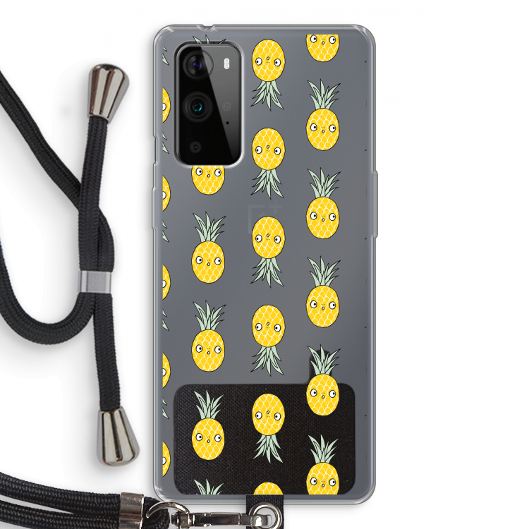 Ananas: OnePlus 9 Pro Transparant Hoesje met koord