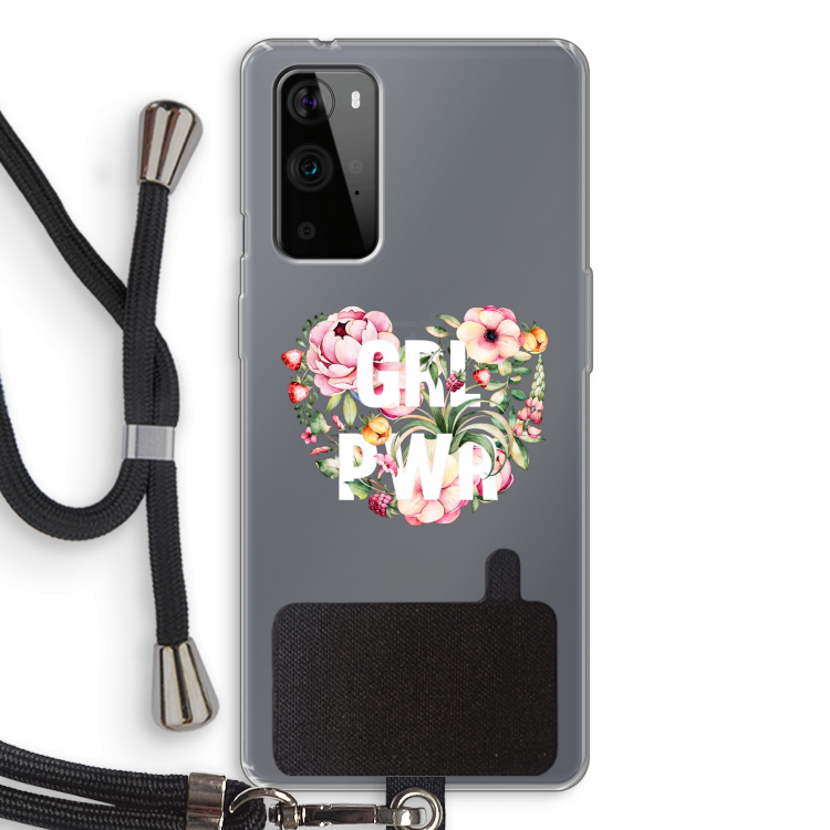 GRL PWR Flower: OnePlus 9 Pro Transparant Hoesje met koord