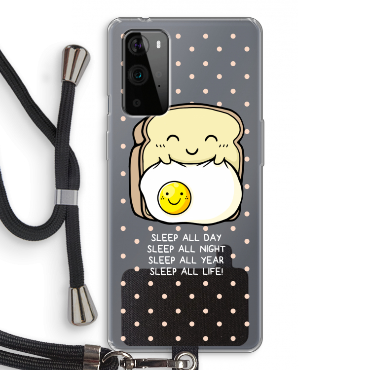 Sleep All Day: OnePlus 9 Pro Transparant Hoesje met koord