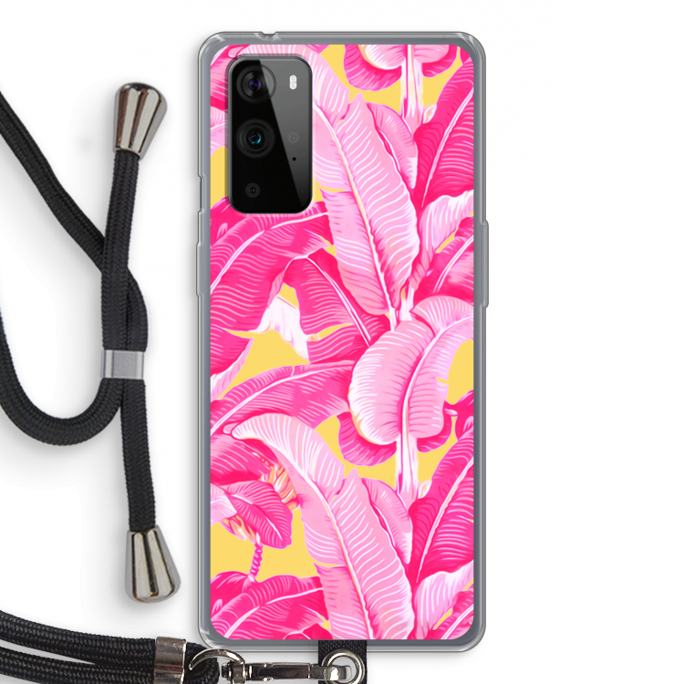 Pink Banana: OnePlus 9 Pro Transparant Hoesje met koord