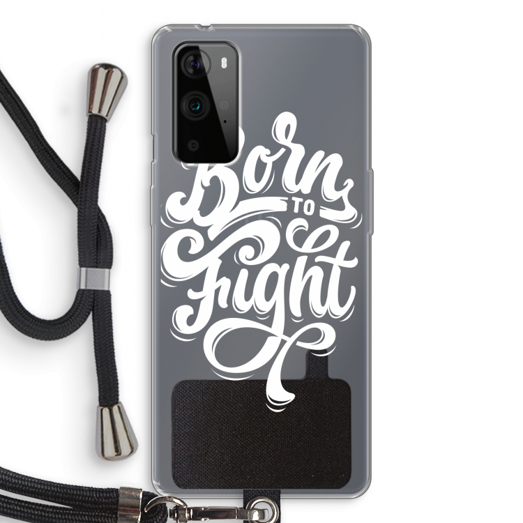 Born to Fight: OnePlus 9 Pro Transparant Hoesje met koord