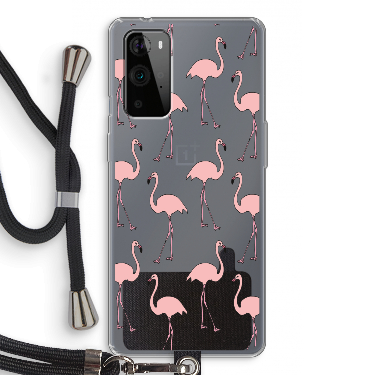 Anything Flamingoes: OnePlus 9 Pro Transparant Hoesje met koord