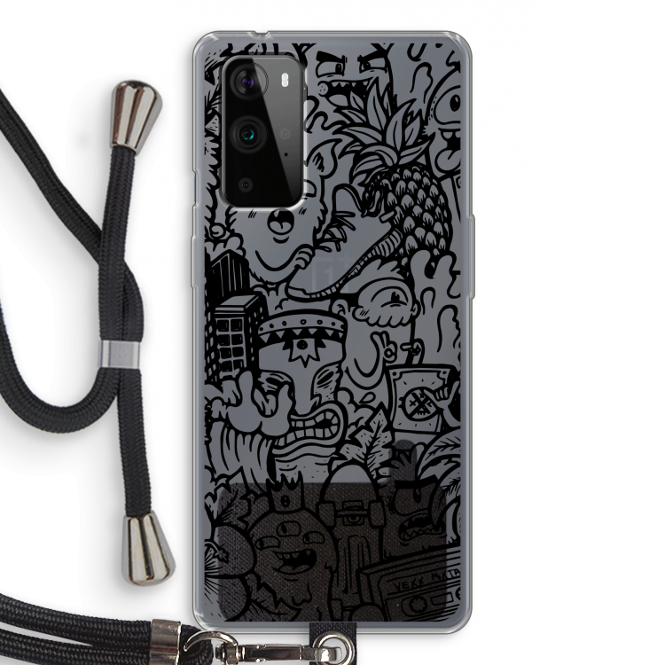 Vexx Black Mixtape: OnePlus 9 Pro Transparant Hoesje met koord