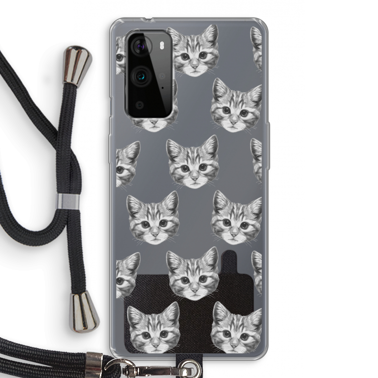Kitten: OnePlus 9 Pro Transparant Hoesje met koord