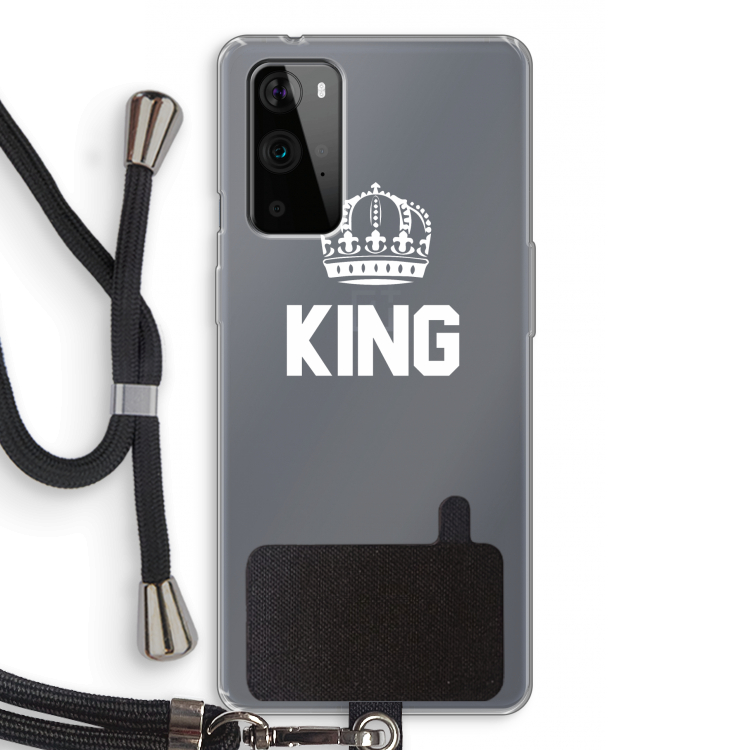 King zwart: OnePlus 9 Pro Transparant Hoesje met koord