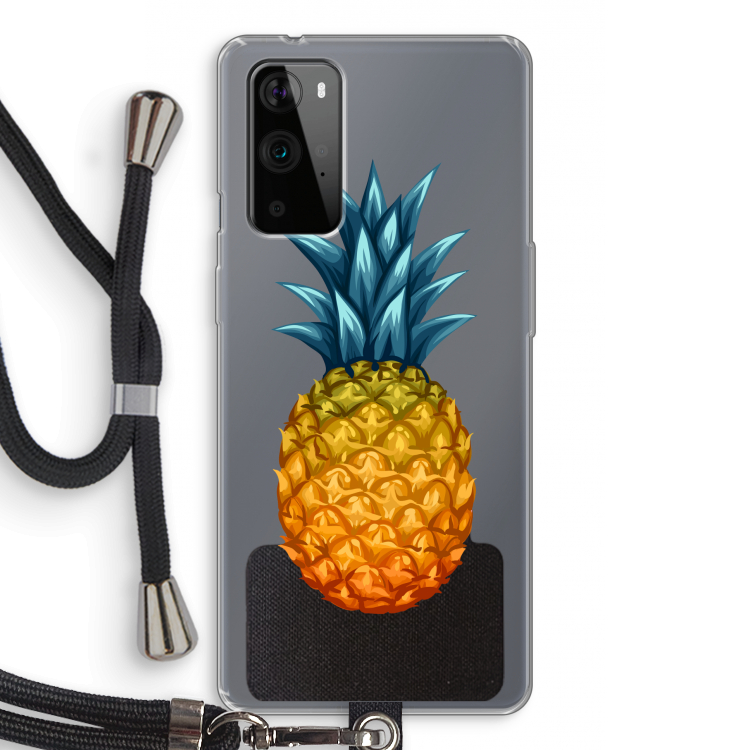 Grote ananas: OnePlus 9 Pro Transparant Hoesje met koord