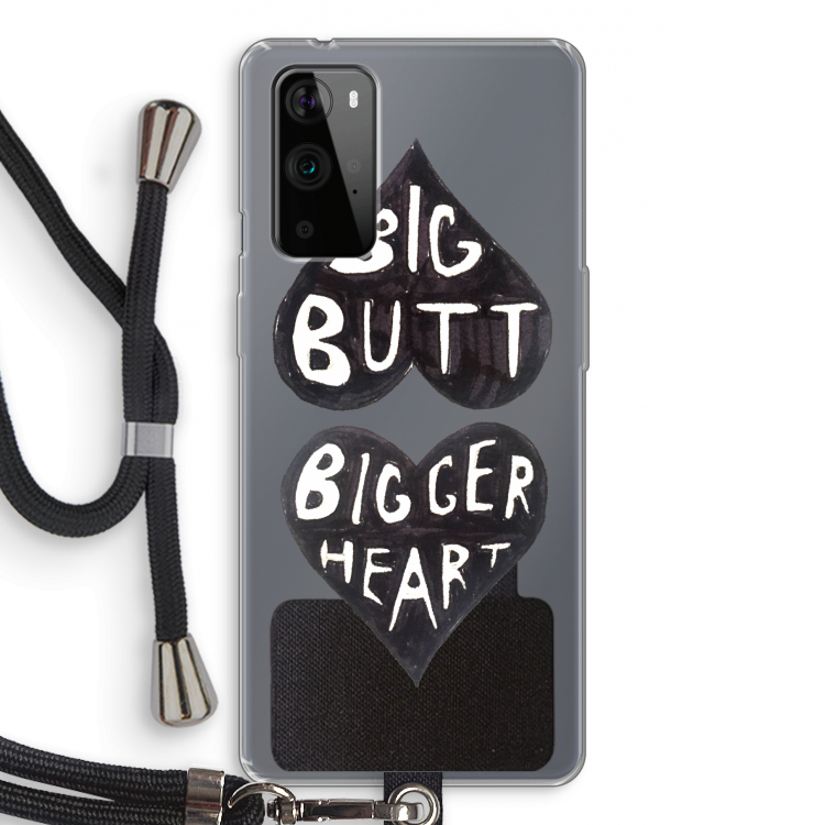 Big butt bigger heart: OnePlus 9 Pro Transparant Hoesje met koord
