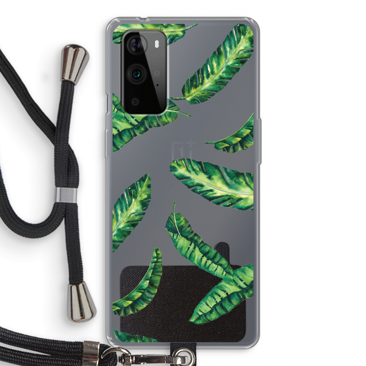 Lange bladeren: OnePlus 9 Pro Transparant Hoesje met koord