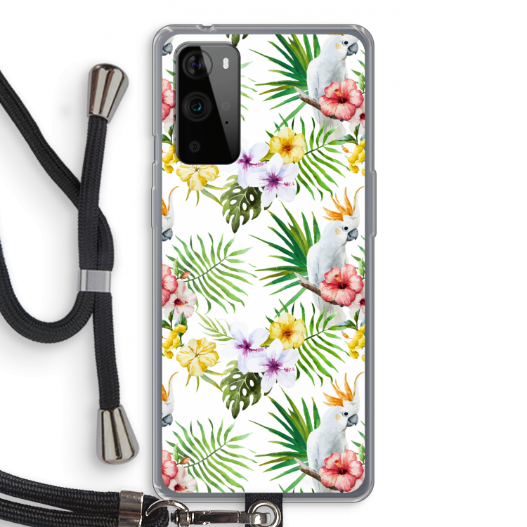 Gele kuif: OnePlus 9 Pro Transparant Hoesje met koord