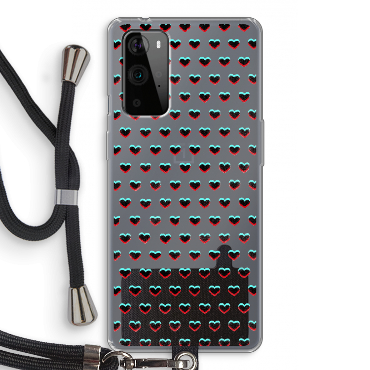 Hartjes: OnePlus 9 Pro Transparant Hoesje met koord