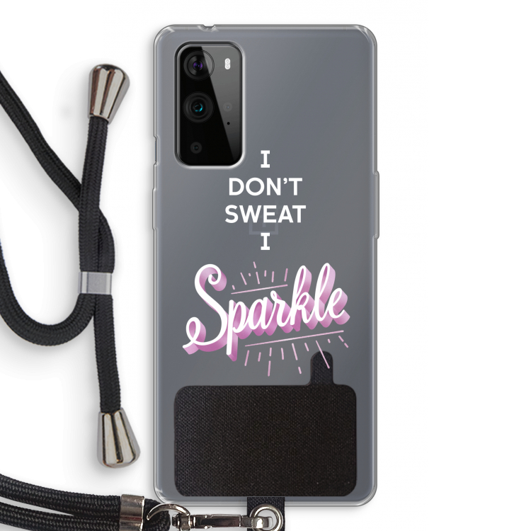 Sparkle quote: OnePlus 9 Pro Transparant Hoesje met koord