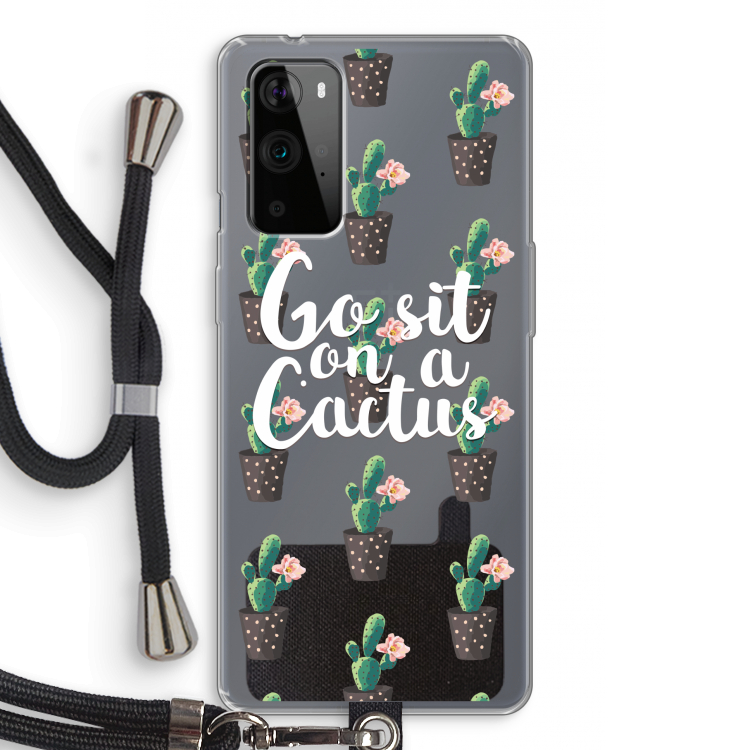Cactus quote: OnePlus 9 Pro Transparant Hoesje met koord