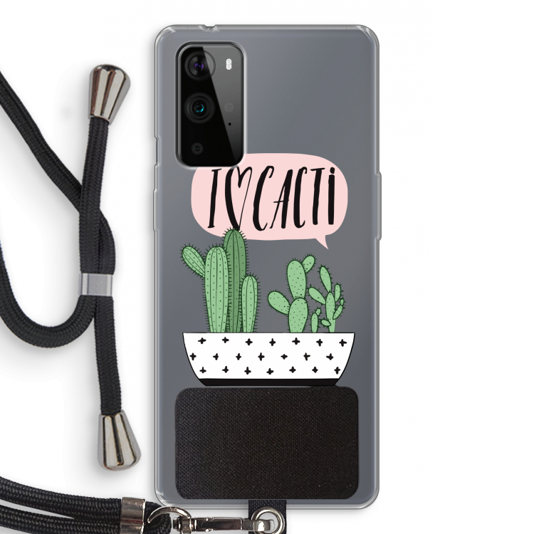 I love cacti: OnePlus 9 Pro Transparant Hoesje met koord