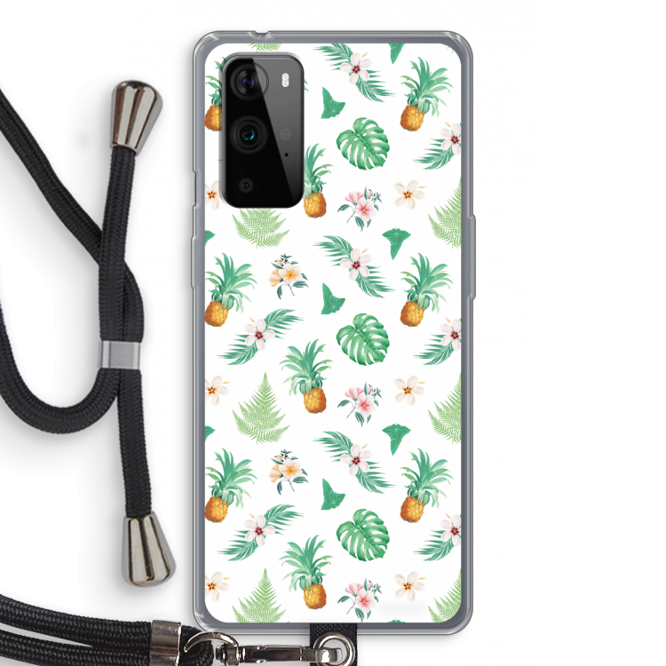 Ananas bladeren: OnePlus 9 Pro Transparant Hoesje met koord