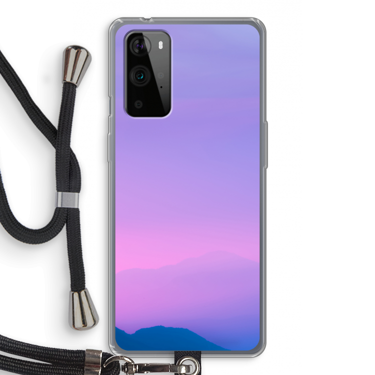 Sunset pastel: OnePlus 9 Pro Transparant Hoesje met koord
