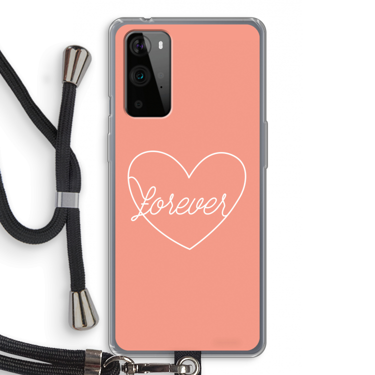 Forever heart: OnePlus 9 Pro Transparant Hoesje met koord