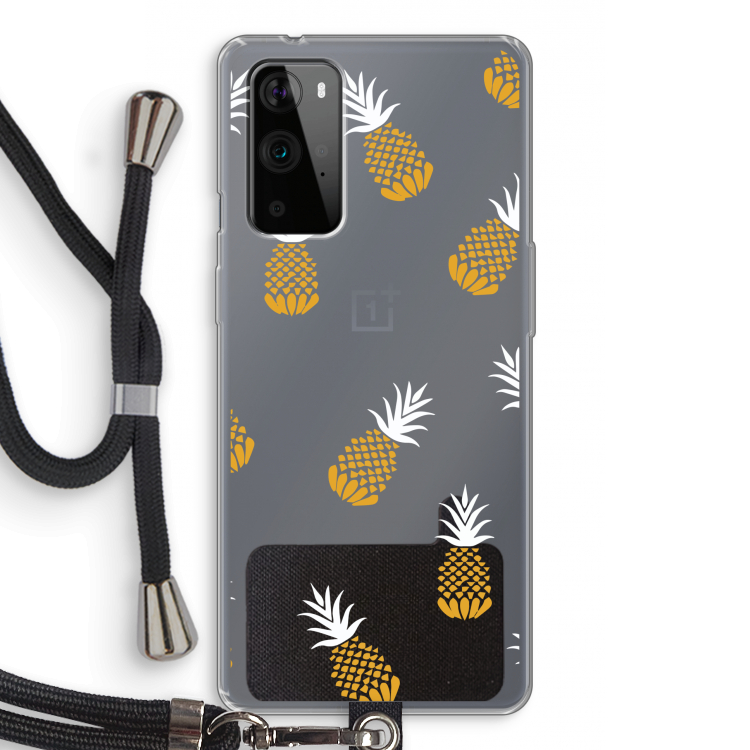 Ananasjes: OnePlus 9 Pro Transparant Hoesje met koord