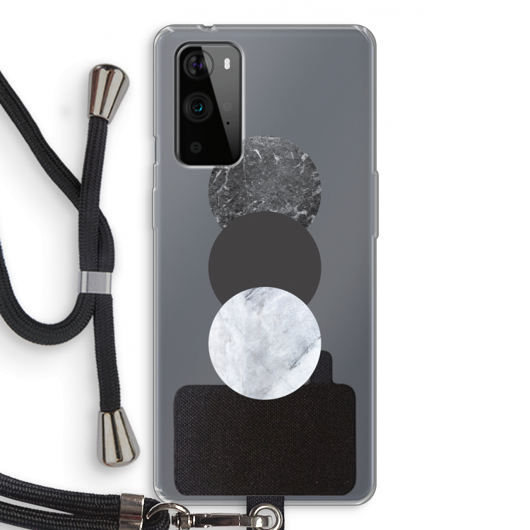 Marmeren cirkels: OnePlus 9 Pro Transparant Hoesje met koord
