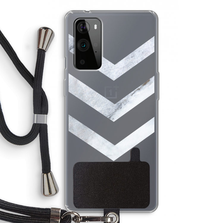 Marmeren pijlen: OnePlus 9 Pro Transparant Hoesje met koord