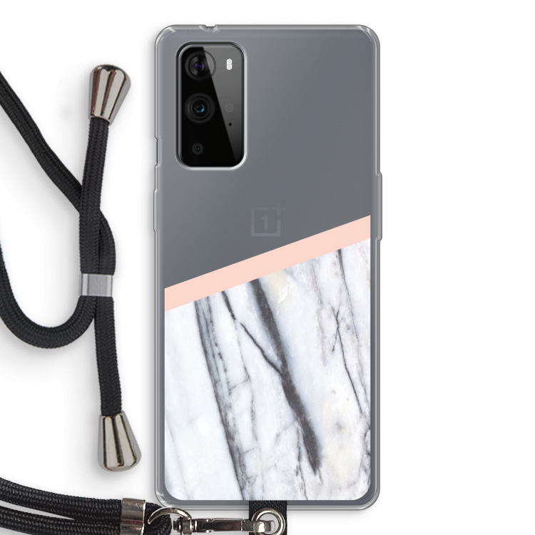 A touch of peach: OnePlus 9 Pro Transparant Hoesje met koord