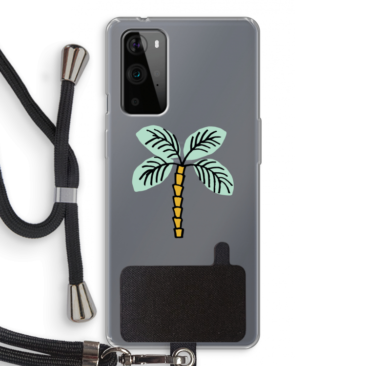 Palmboom: OnePlus 9 Pro Transparant Hoesje met koord