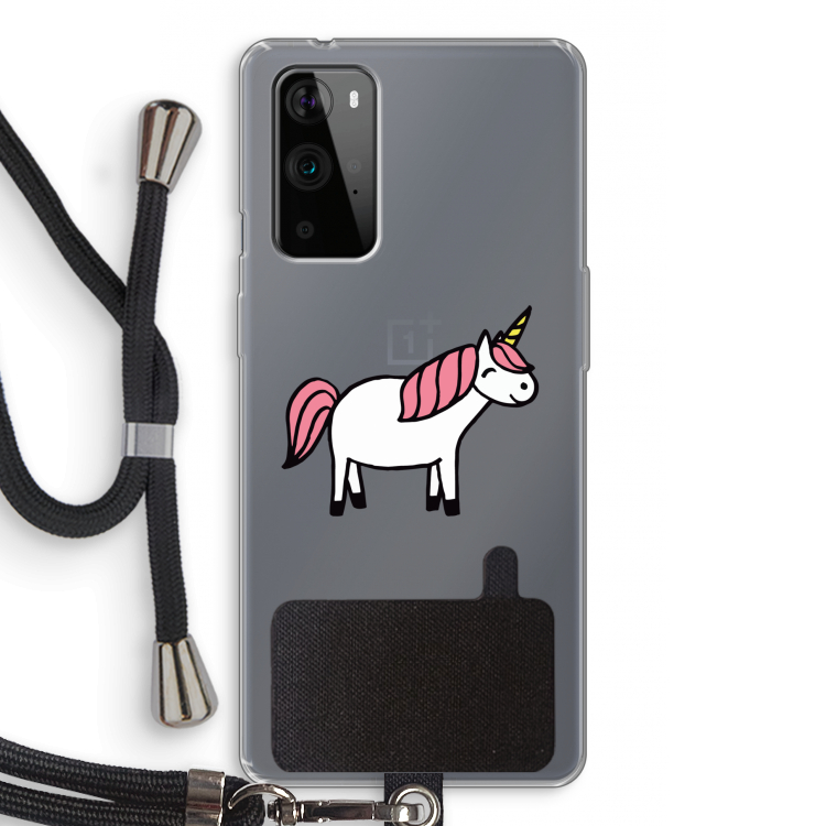 Eenhoorn: OnePlus 9 Pro Transparant Hoesje met koord