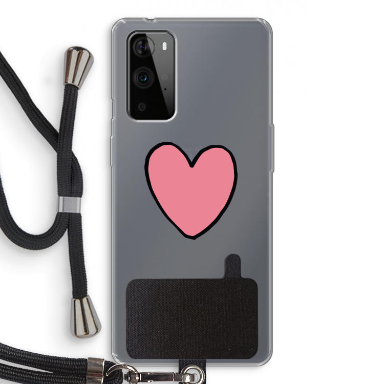 Hartje: OnePlus 9 Pro Transparant Hoesje met koord