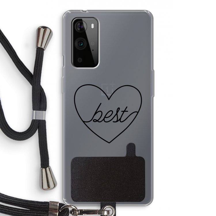 Best heart black: OnePlus 9 Pro Transparant Hoesje met koord