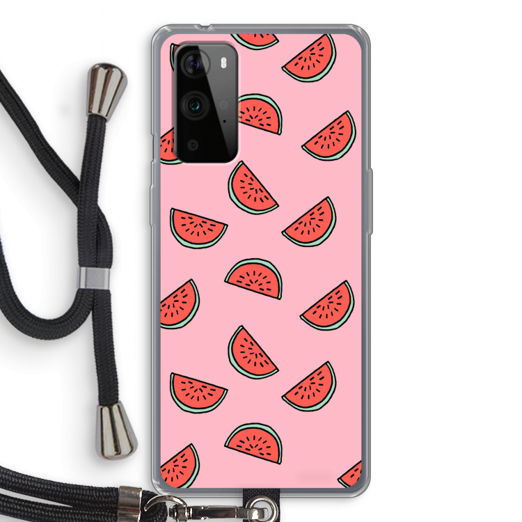 Watermeloen: OnePlus 9 Pro Transparant Hoesje met koord