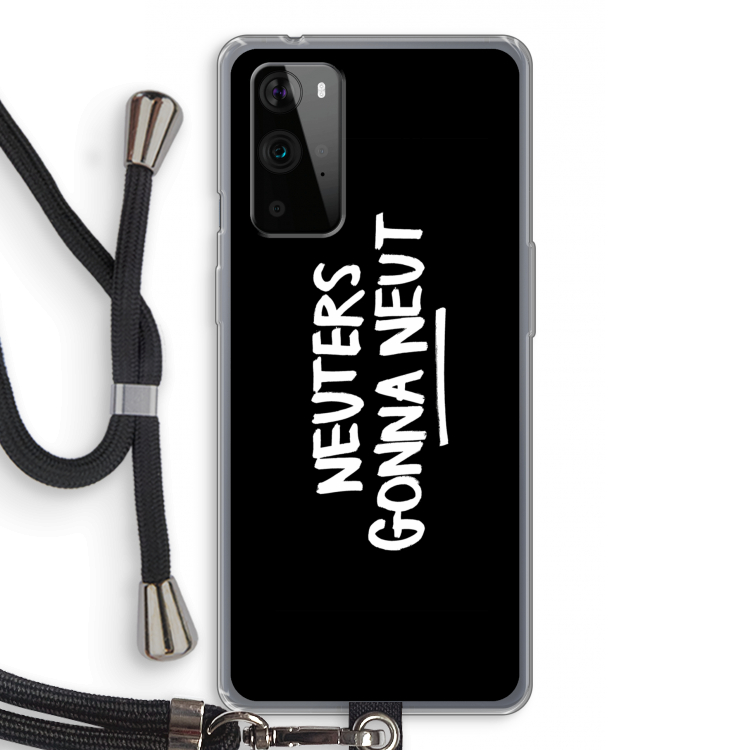 Neuters (zwart): OnePlus 9 Pro Transparant Hoesje met koord