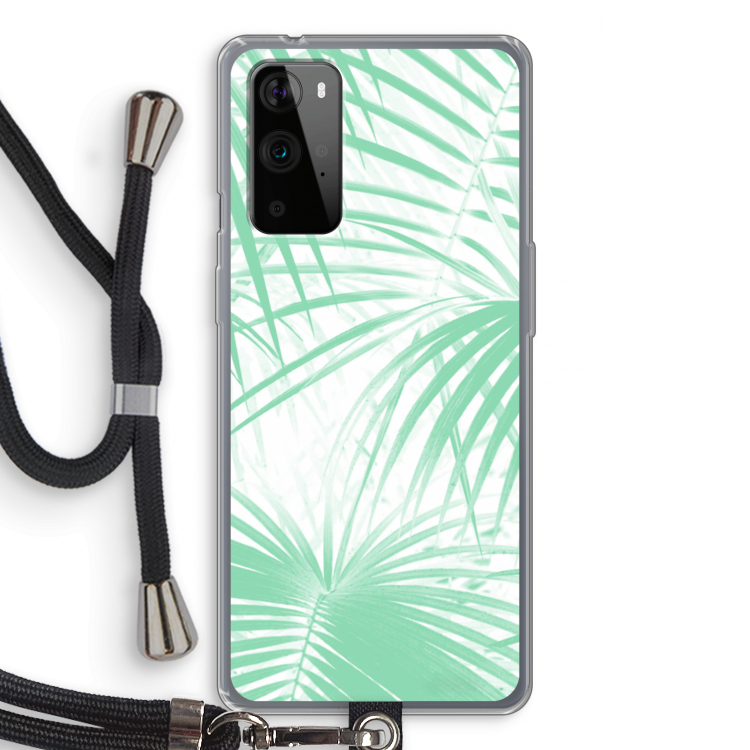 Palmbladeren: OnePlus 9 Pro Transparant Hoesje met koord