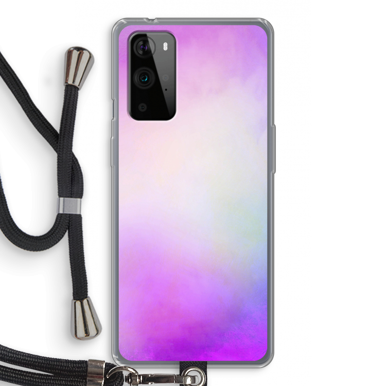 Clouds pastel: OnePlus 9 Pro Transparant Hoesje met koord