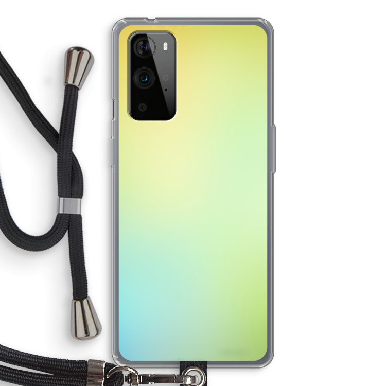 Minty mist pastel: OnePlus 9 Pro Transparant Hoesje met koord