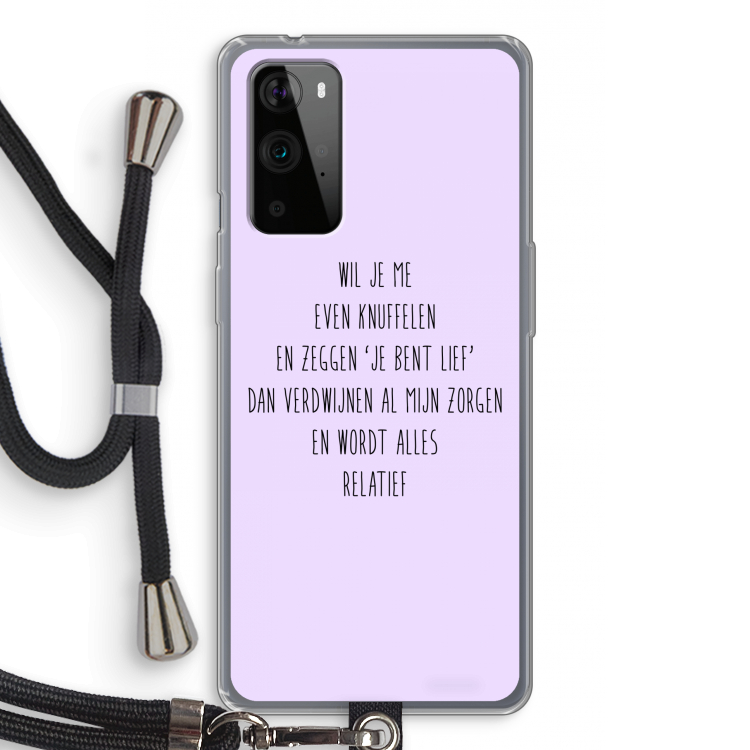 Relatief: OnePlus 9 Pro Transparant Hoesje met koord