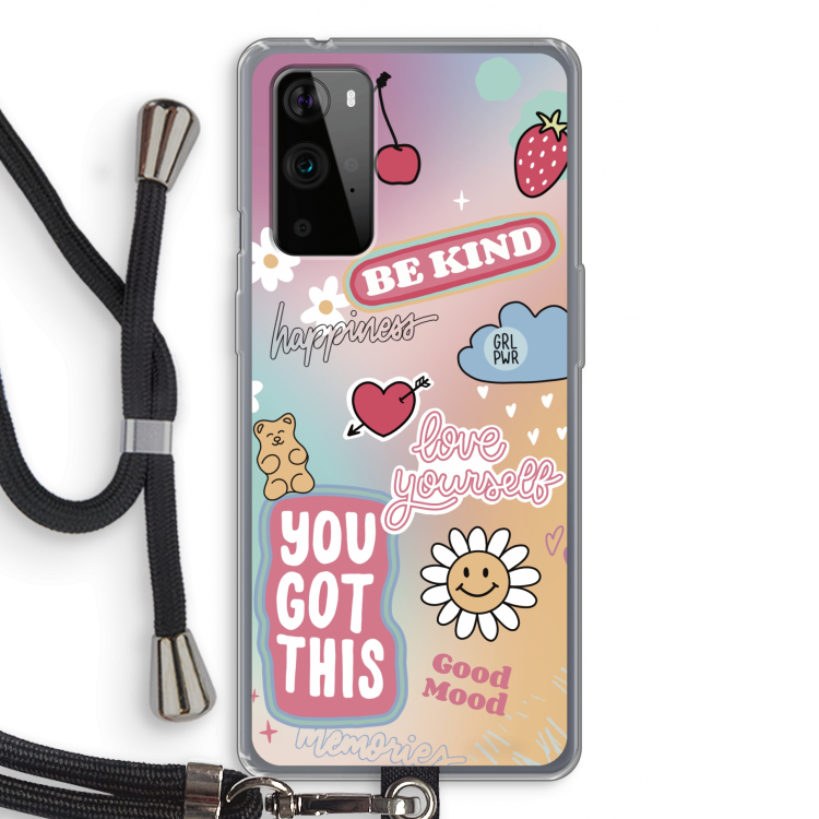 Positivity: OnePlus 9 Pro Transparant Hoesje met koord