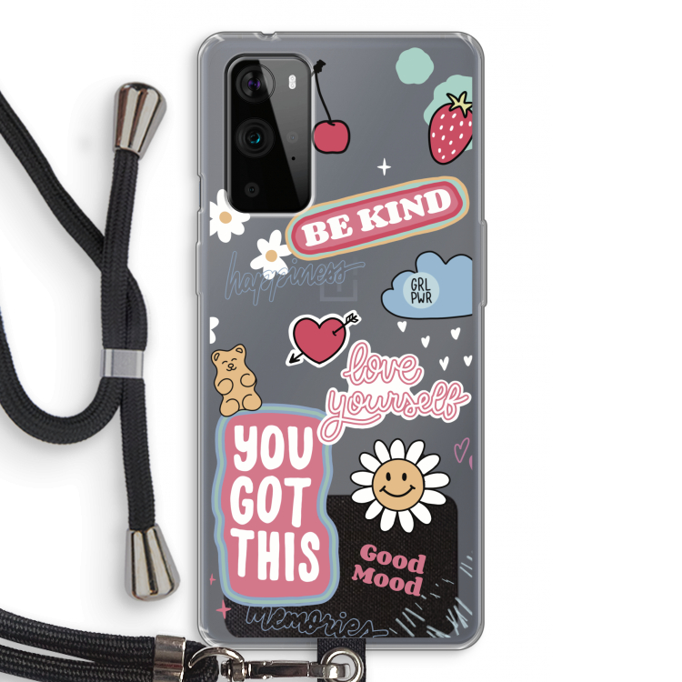 Positivity: OnePlus 9 Pro Transparant Hoesje met koord
