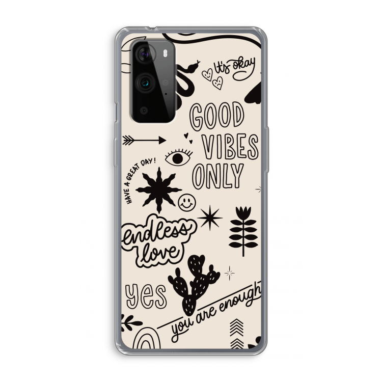 Good vibes: OnePlus 9 Pro Transparant Hoesje