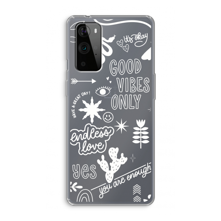Good vibes: OnePlus 9 Pro Transparant Hoesje