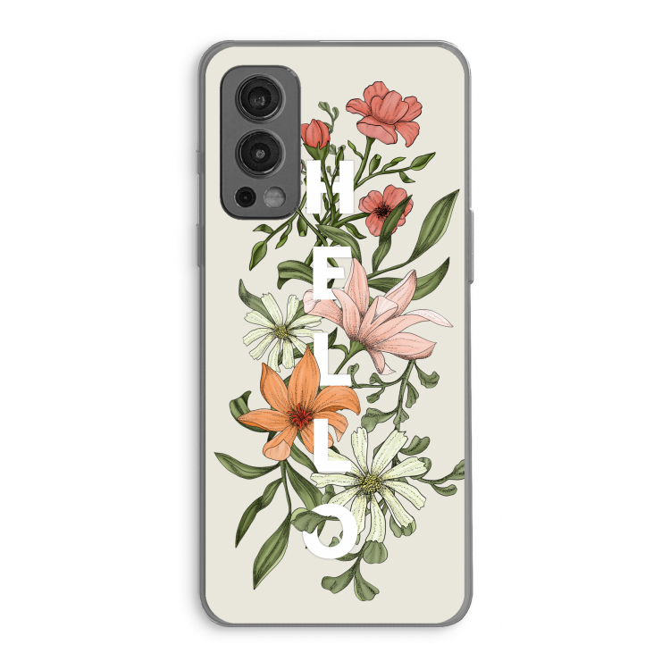 Hello bloemen: OnePlus Nord 2 5G Transparant Hoesje