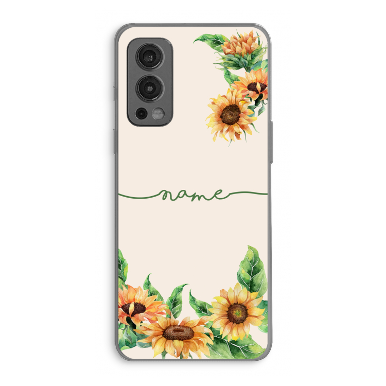 Zonnebloemen: OnePlus Nord 2 5G Transparant Hoesje