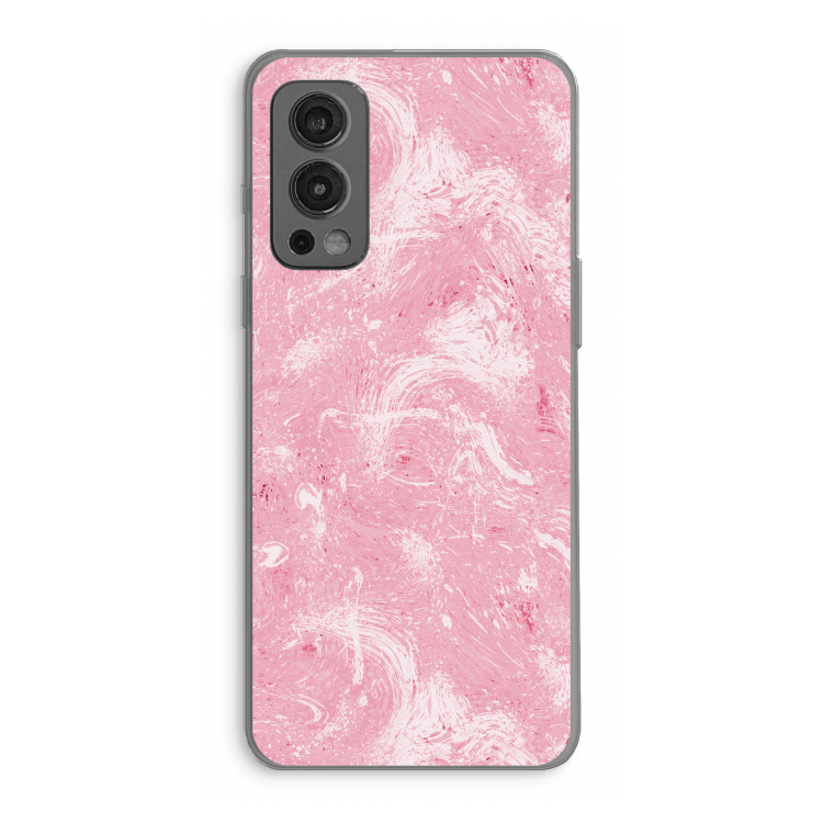 Abstract Painting Pink: OnePlus Nord 2 5G Transparant Hoesje