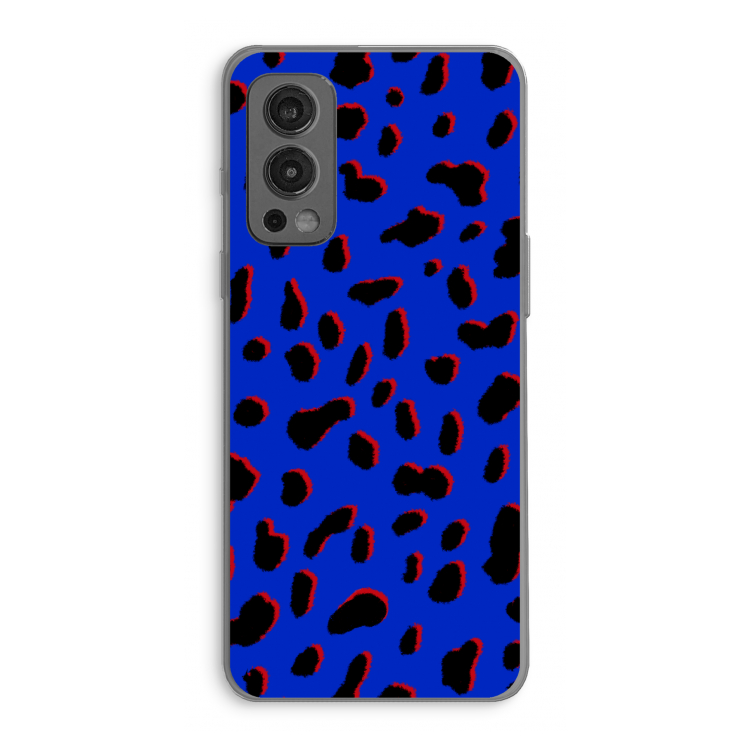 Blue Leopard: OnePlus Nord 2 5G Transparant Hoesje