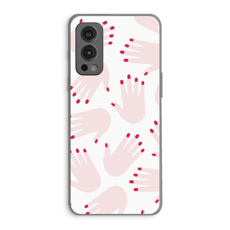 Hands pink: OnePlus Nord 2 5G Transparant Hoesje