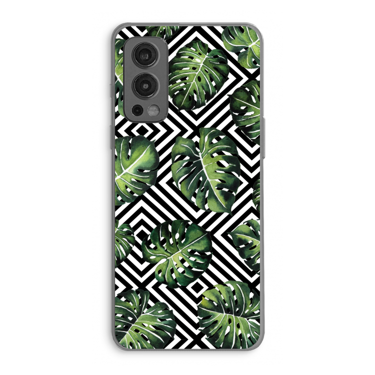Geometrische jungle: OnePlus Nord 2 5G Transparant Hoesje