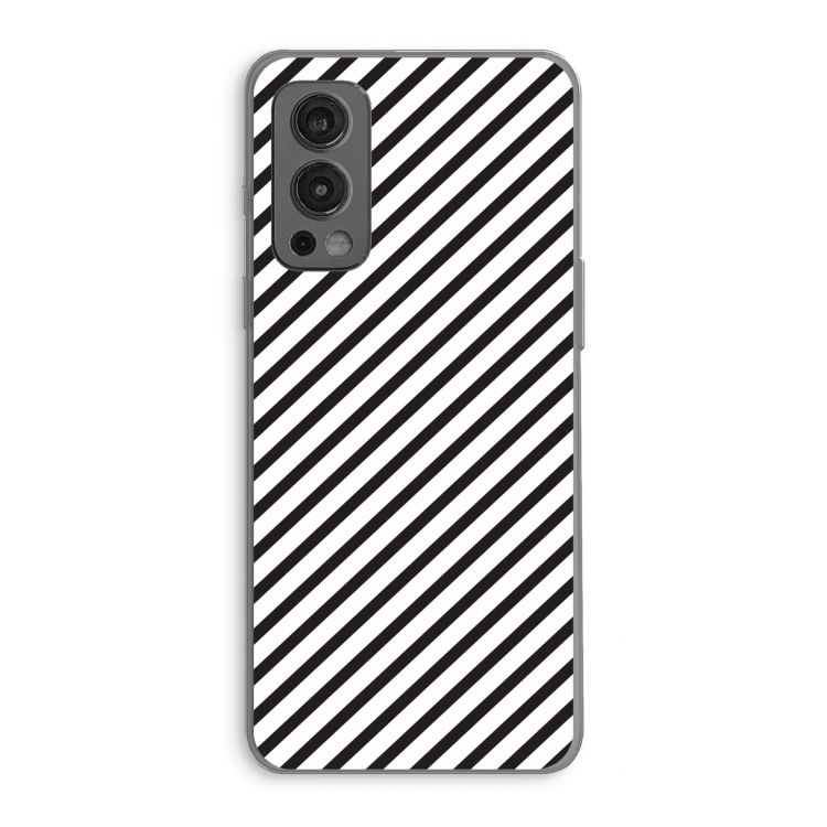 Strepen zwart-wit: OnePlus Nord 2 5G Transparant Hoesje